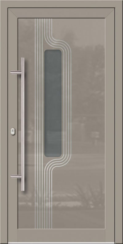 Haustür aus Glas-Aluminium, Evolution Inox.