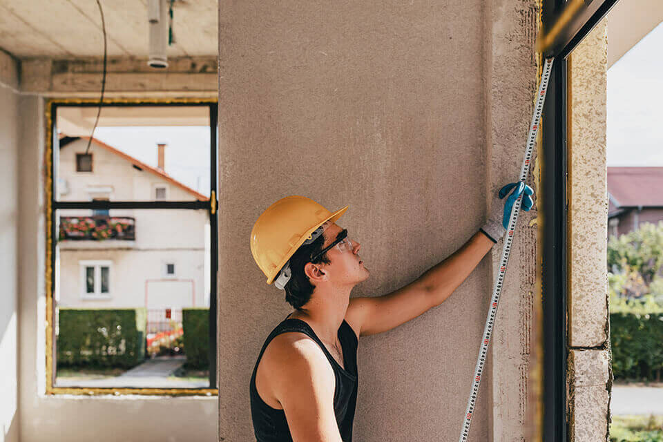 Messfenster auf der Baustelle