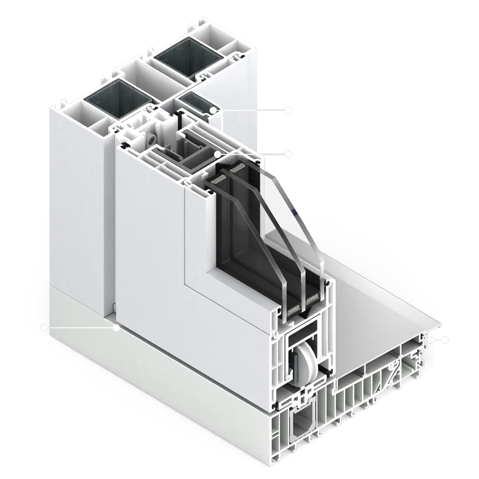 Querschnitt des unteren Teils von Patio HST 76 mit EcoPass