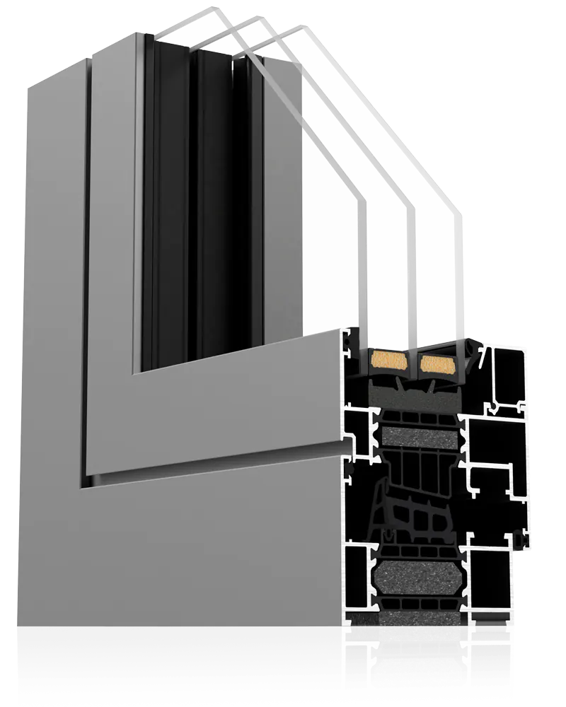 Querschnitt des Premium 86N-Fensters